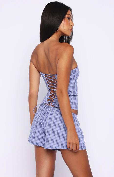 Promise Me This Shorts Navy Check - Image 4