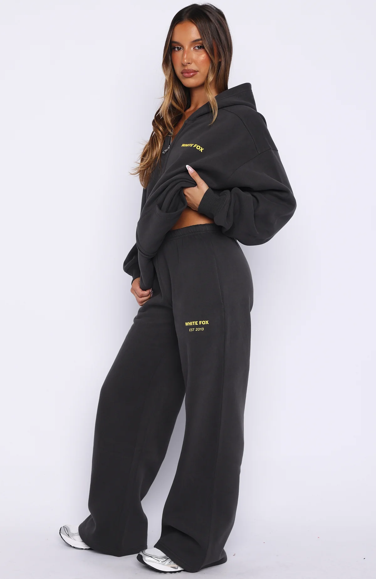 Proving Myself Wrong Wide Leg Sweatpants Charcoal - Image 3