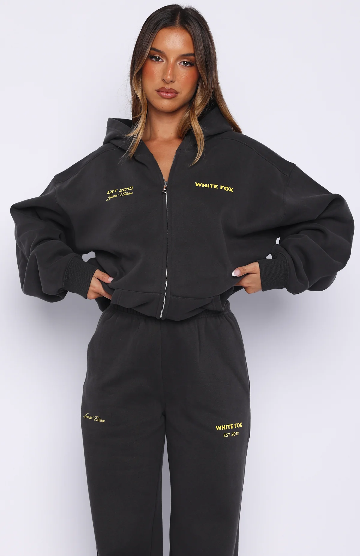 Proving Myself Wrong Zip Front Hoodie Charcoal - Image 3