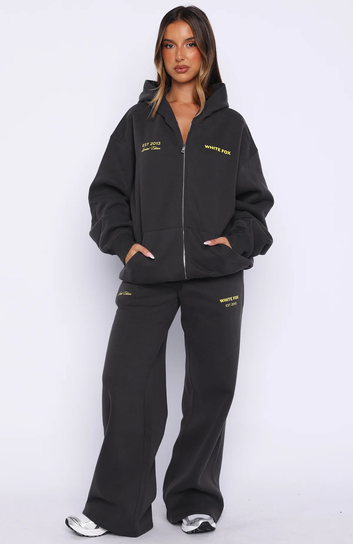 Proving Myself Wrong Zip Front Hoodie Charcoal - Image 5