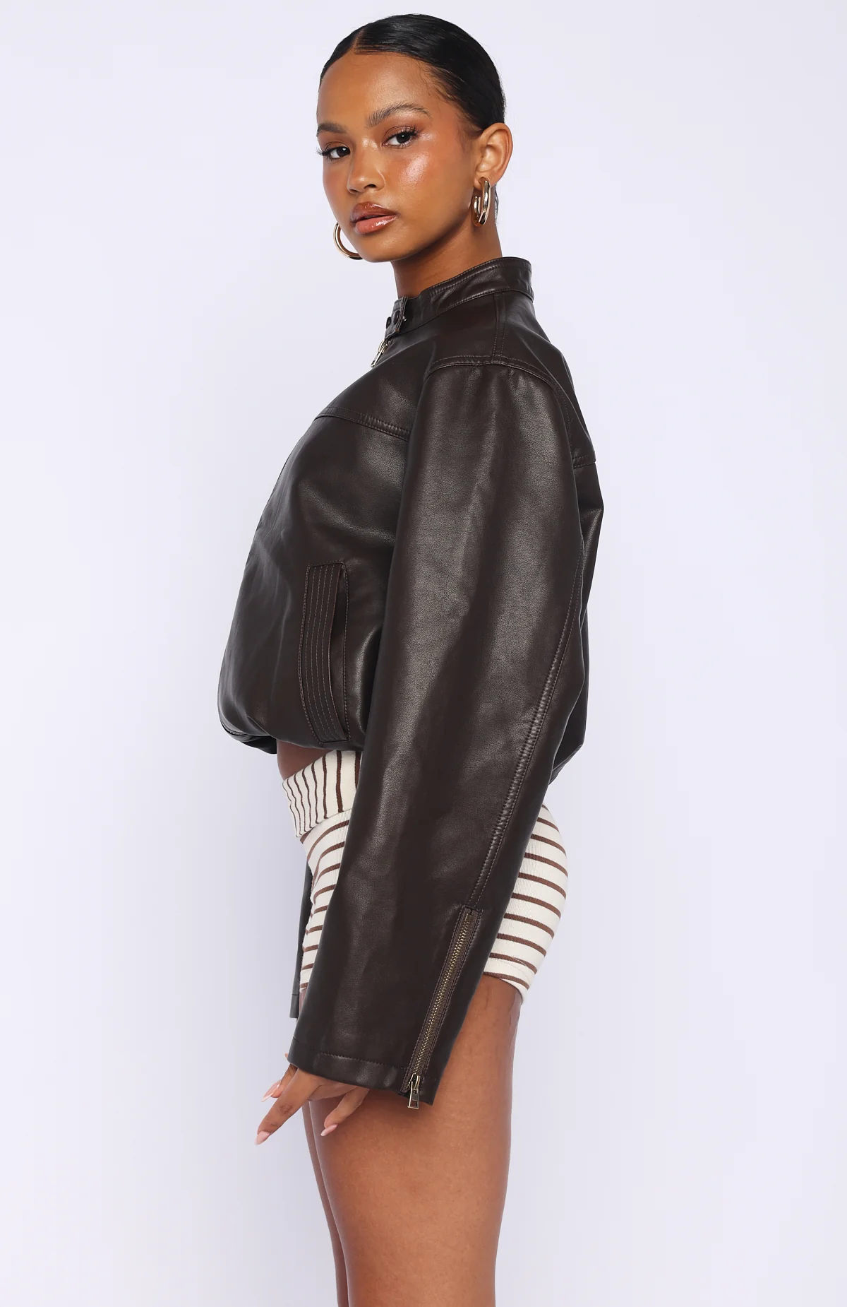 Put In Effort Jacket Chocolate - Image 3