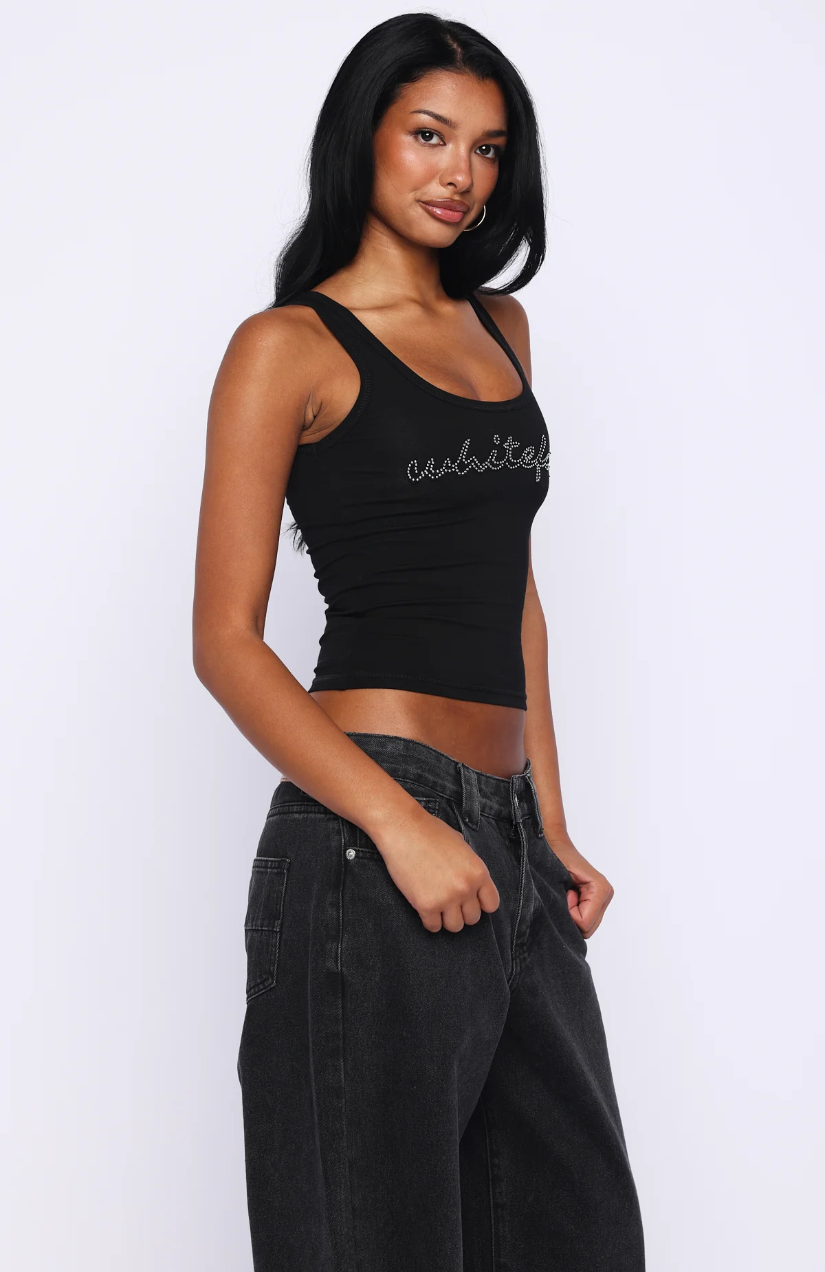 Radiant Beauty Studded Tank Top Black - Image 3
