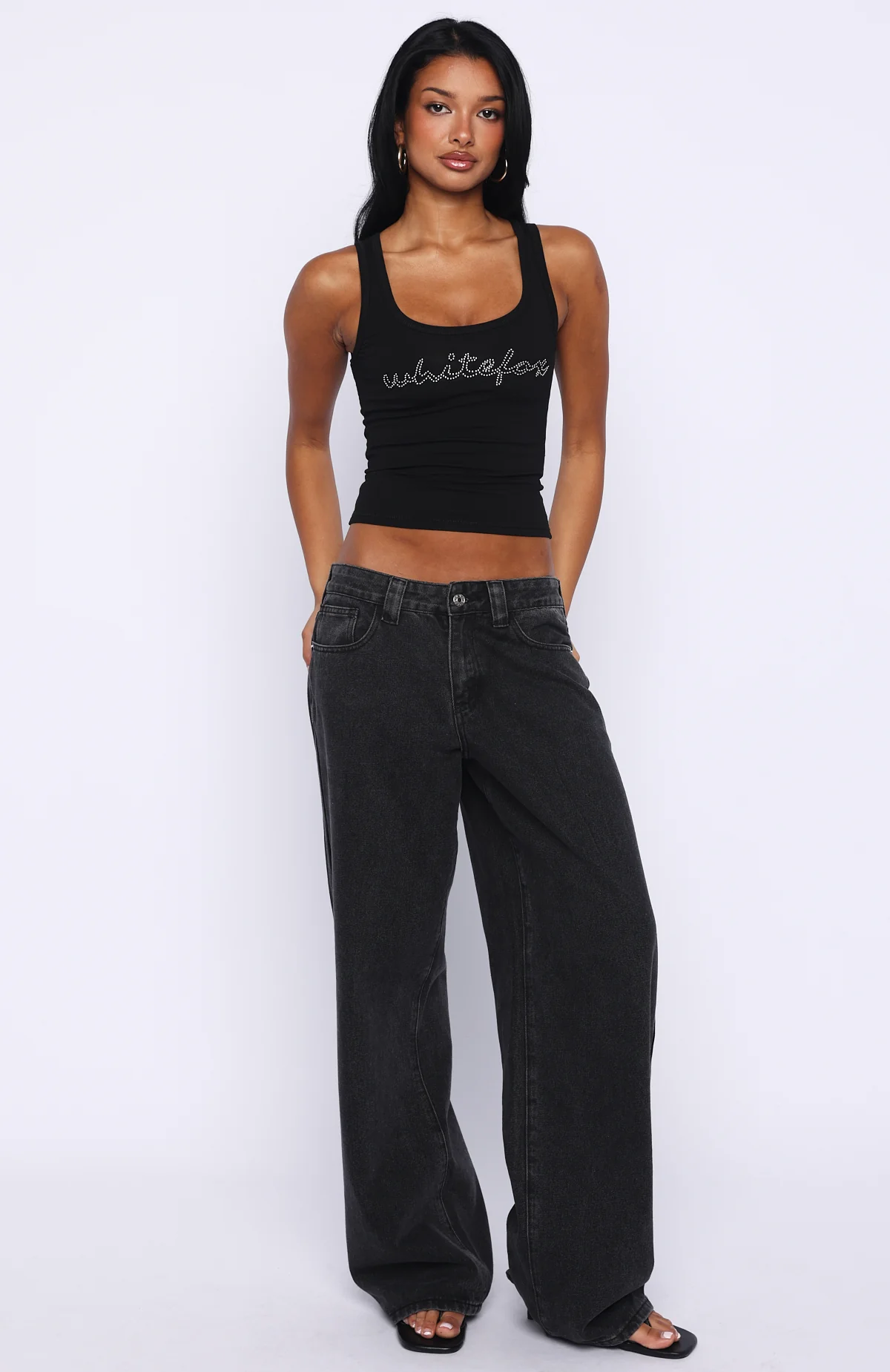 Radiant Beauty Studded Tank Top Black - Image 5