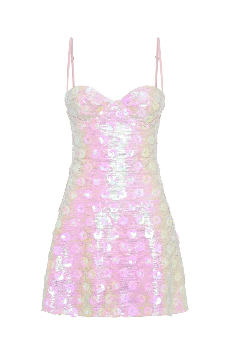 Radiant Soul Sequin Mini Dress Baby Pink - Image 7
