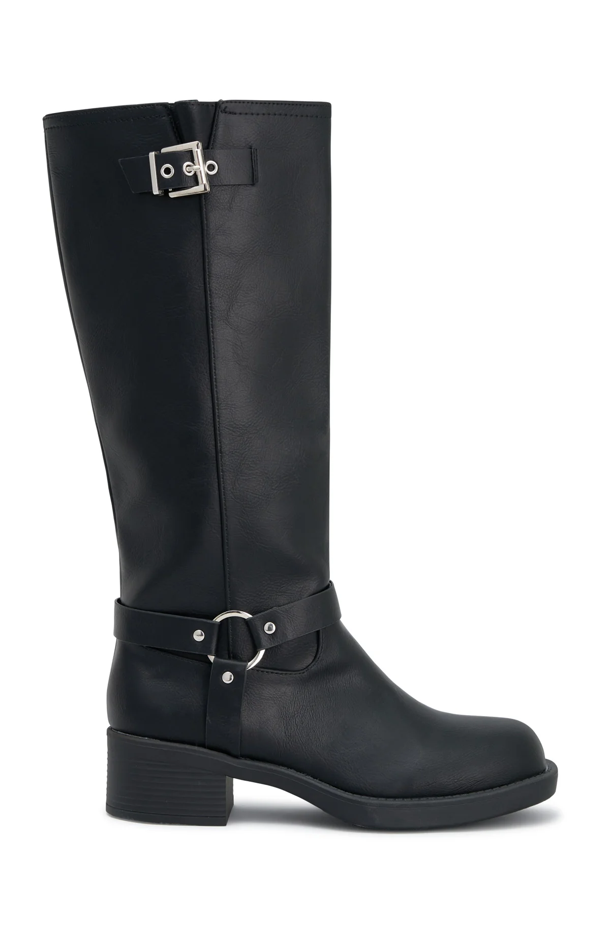 Rafferty Knee High Boots Black PU - Image 4