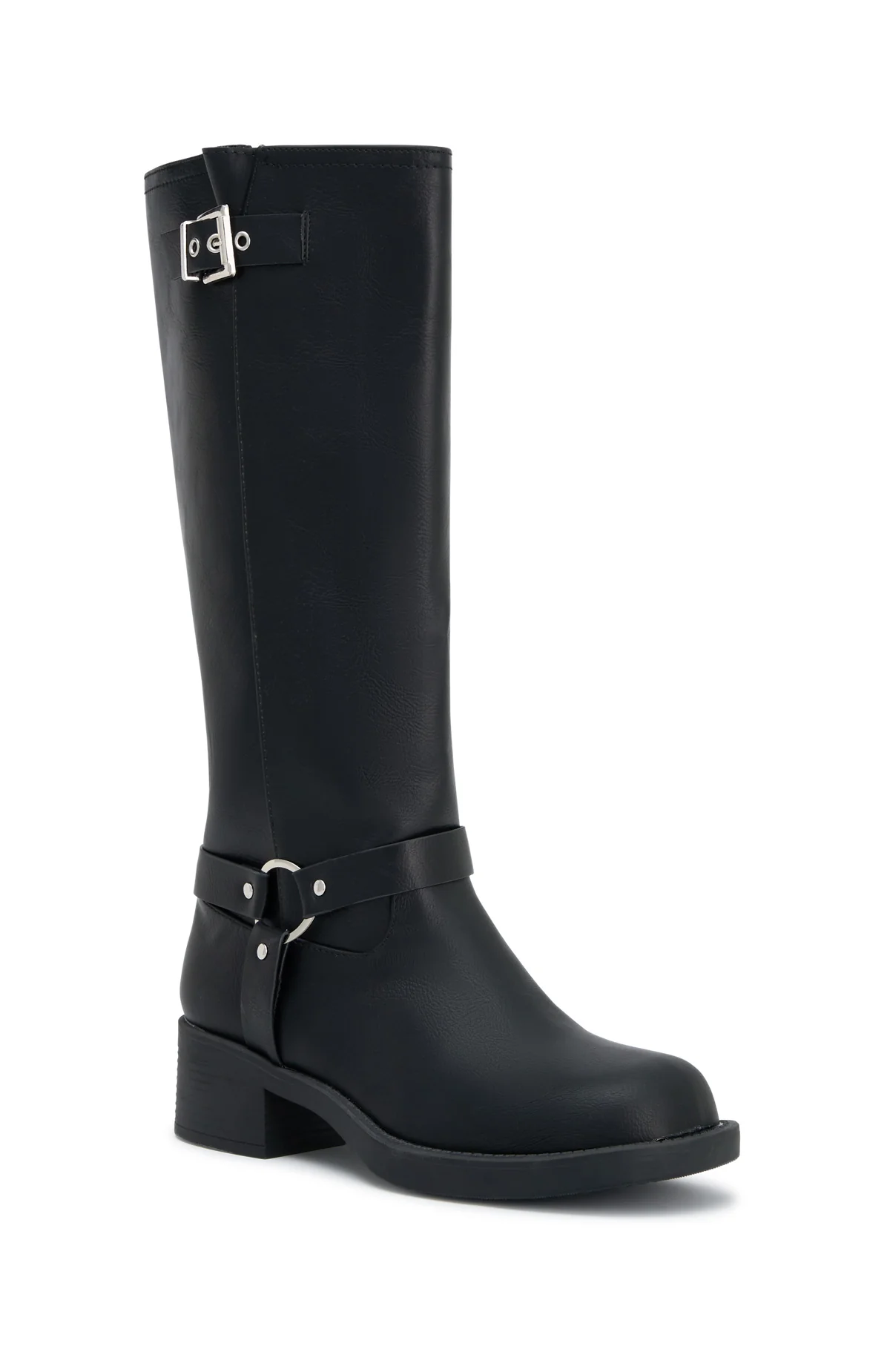 Rafferty Knee High Boots Black PU - Image 5