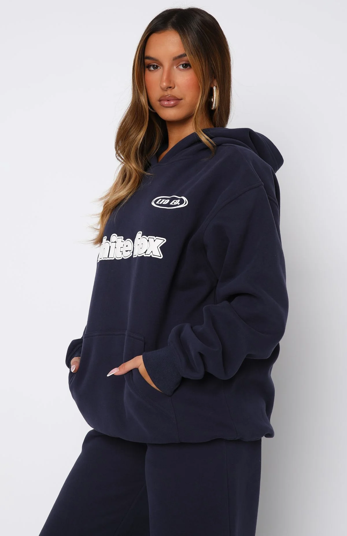 Ready To Go Oversized Hoodie Navy - Image 3