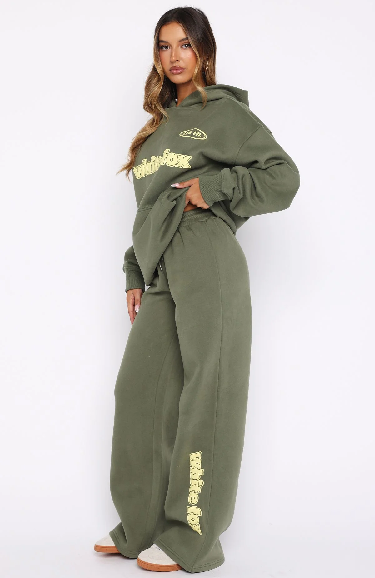 Ready To Go Wide Leg Sweatpants Khaki - Image 3