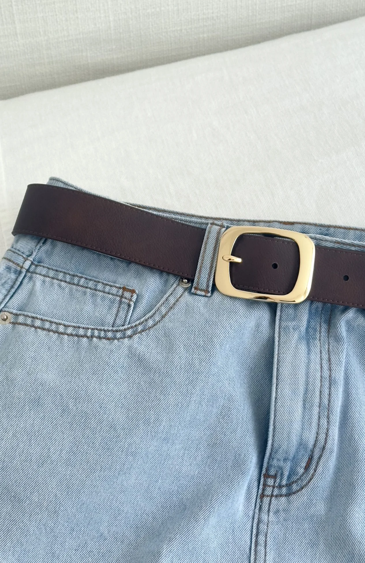 Reed Belt Chocolate/Gold - Image 3