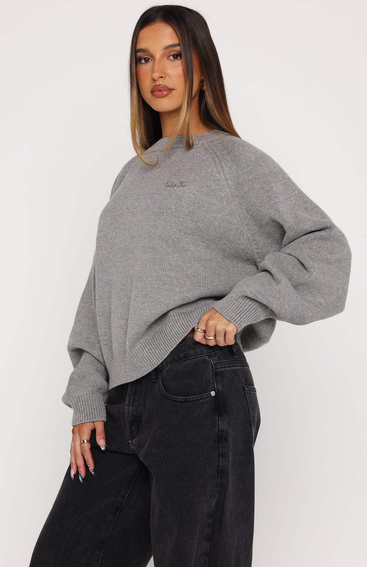 Reia Knit Sweater Grey - Image 3