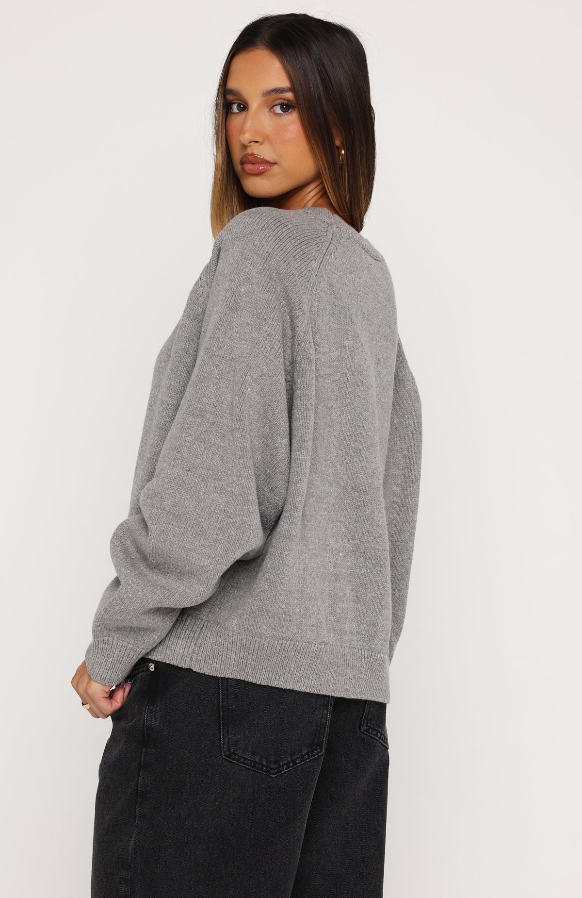 Reia Knit Sweater Grey - Image 4