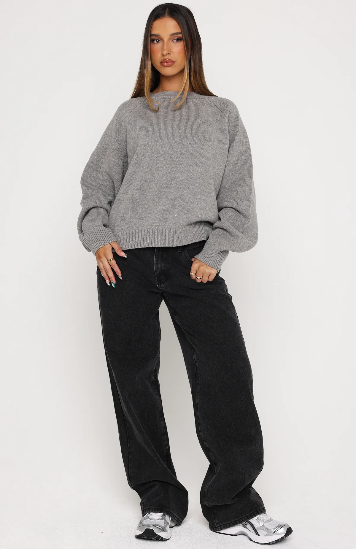 Reia Knit Sweater Grey - Image 5