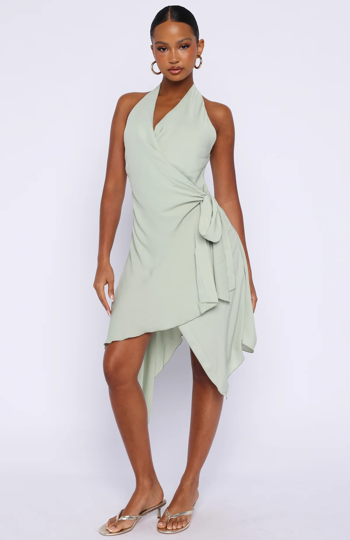 Reminiscing Halter Midi Dress Mint - Image 2