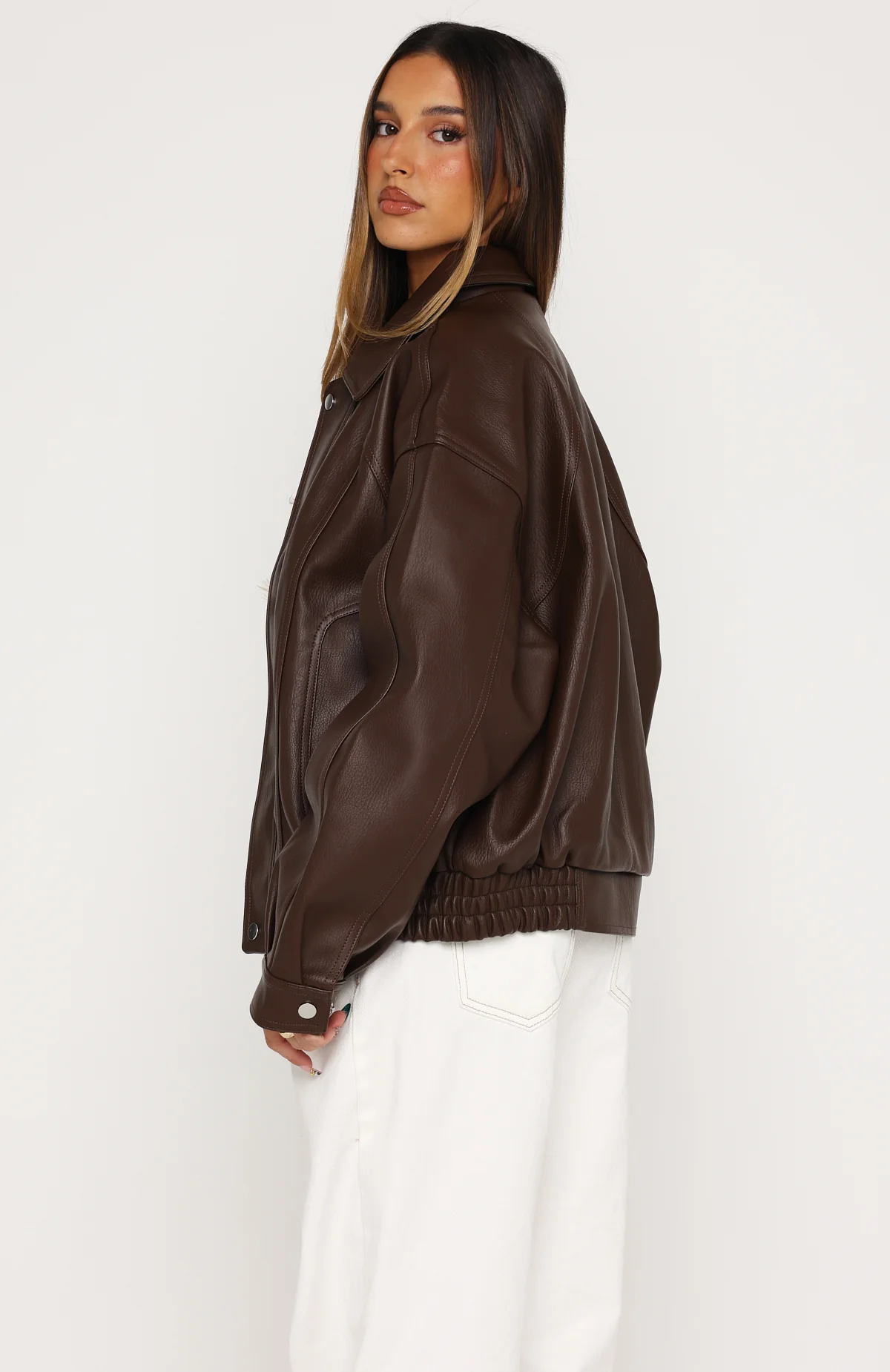 Retrograde PU Jacket Chocolate - Image 4