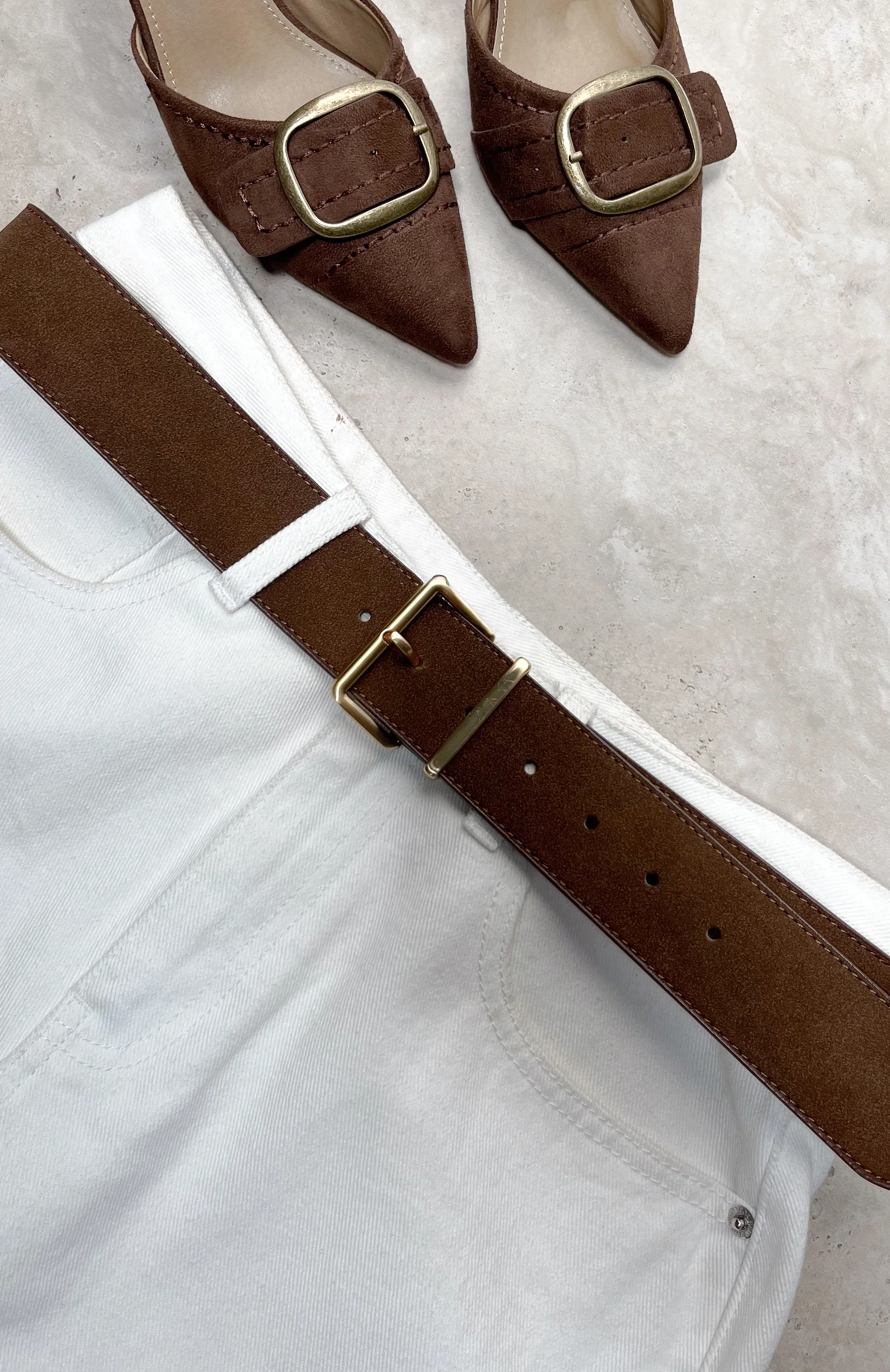 Robin Belt Chocolate Faux Suede - Image 3