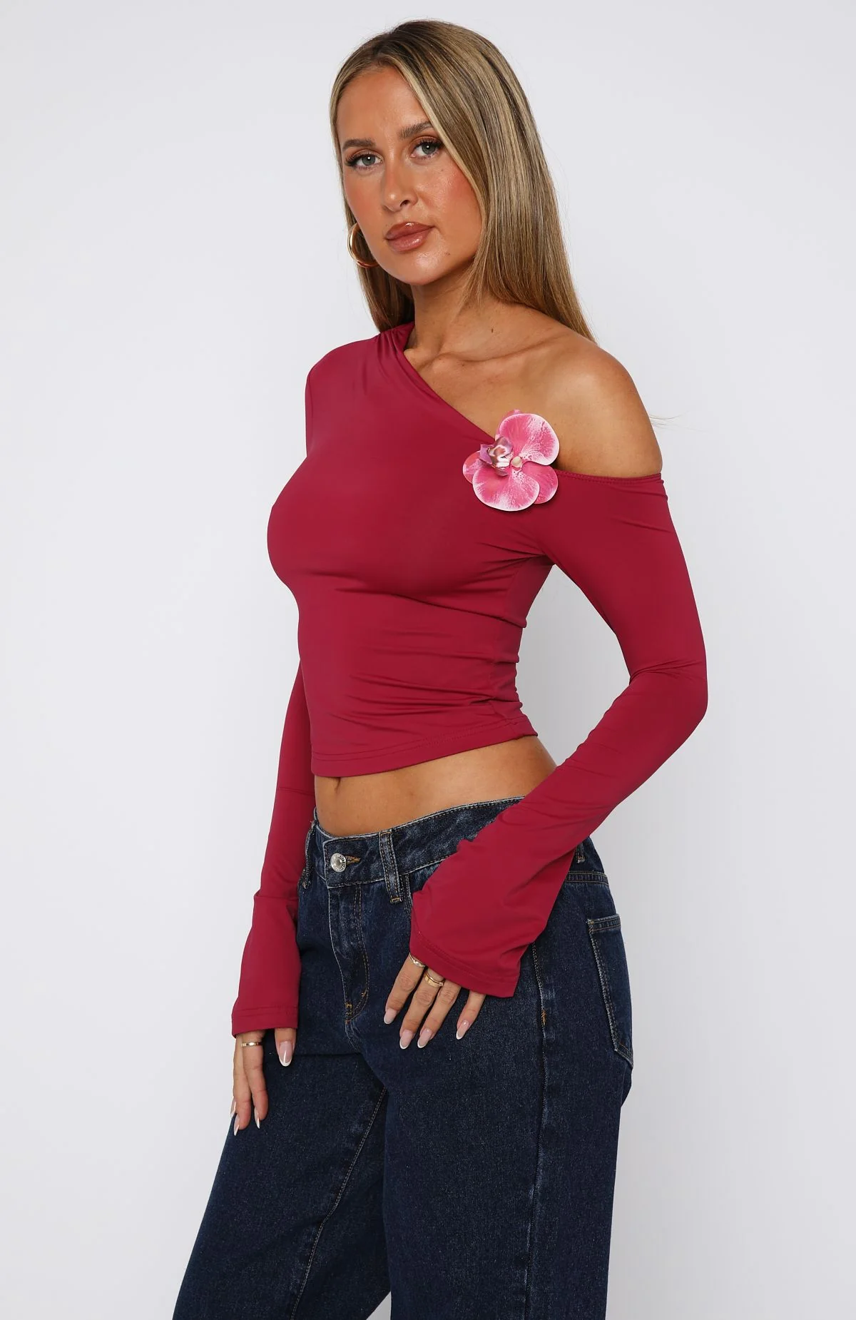 Said So Long Sleeve Top Berry - Image 4