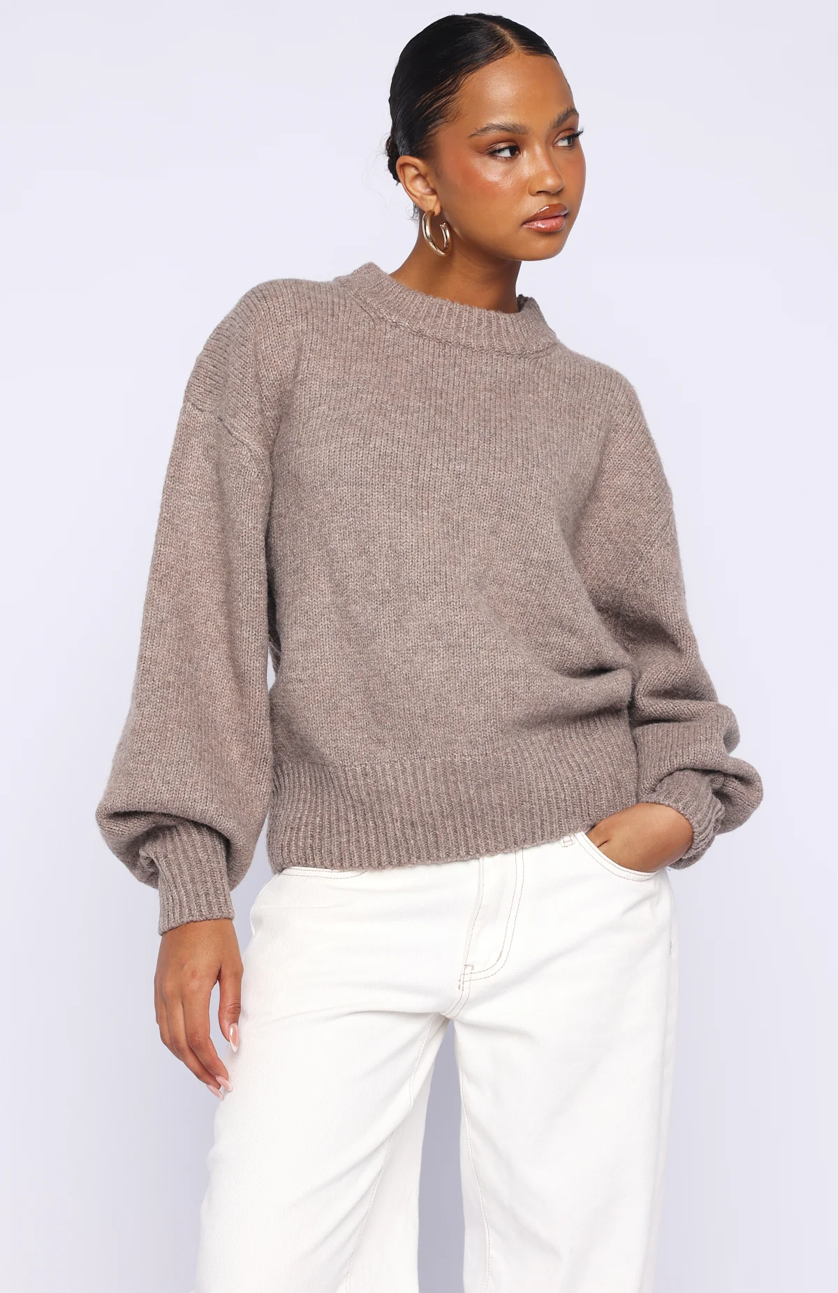 Sashi Knit Sweater Pebble - Image 3