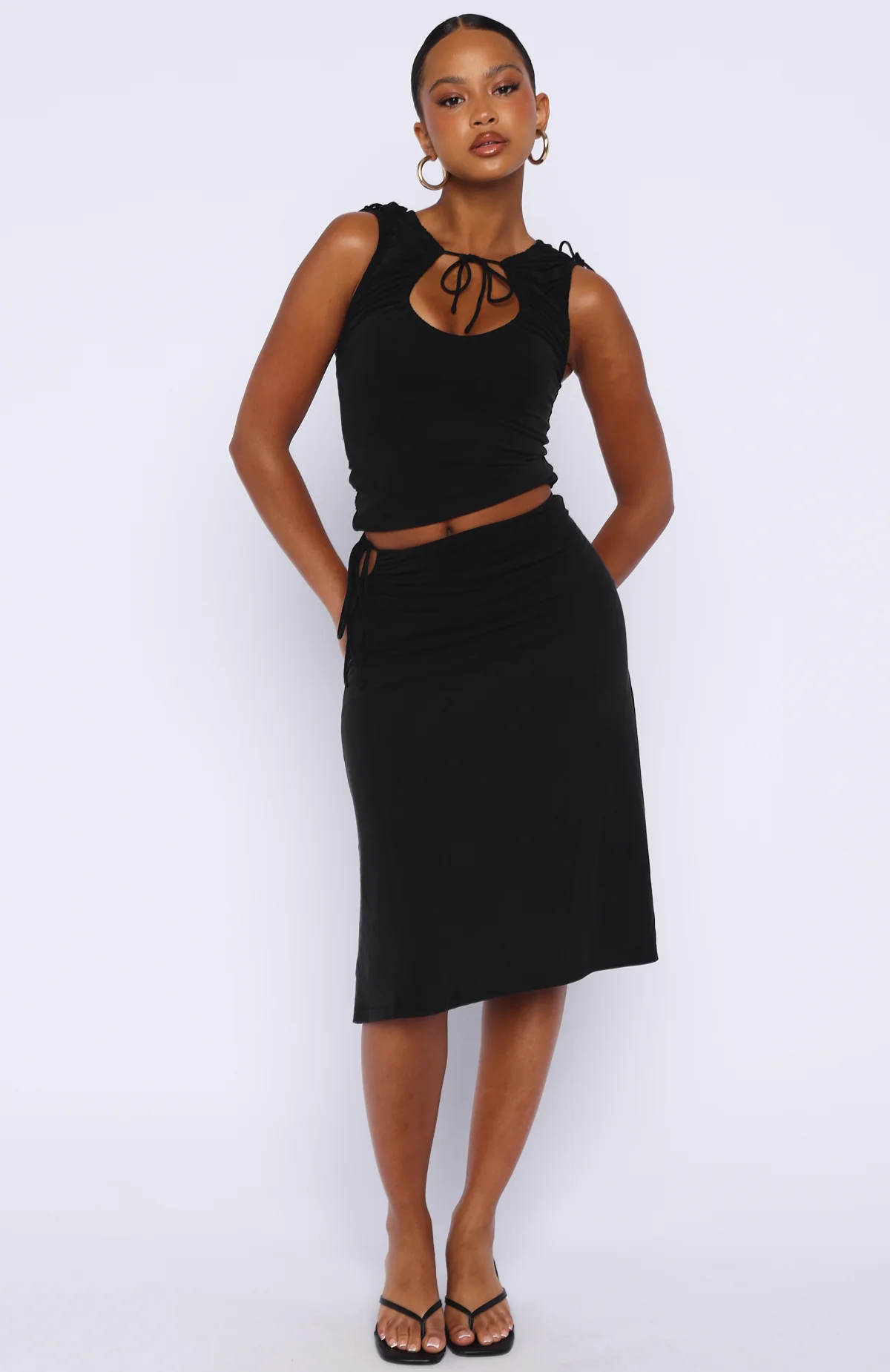 Save My Heart Midi Skirt Black - Image 2