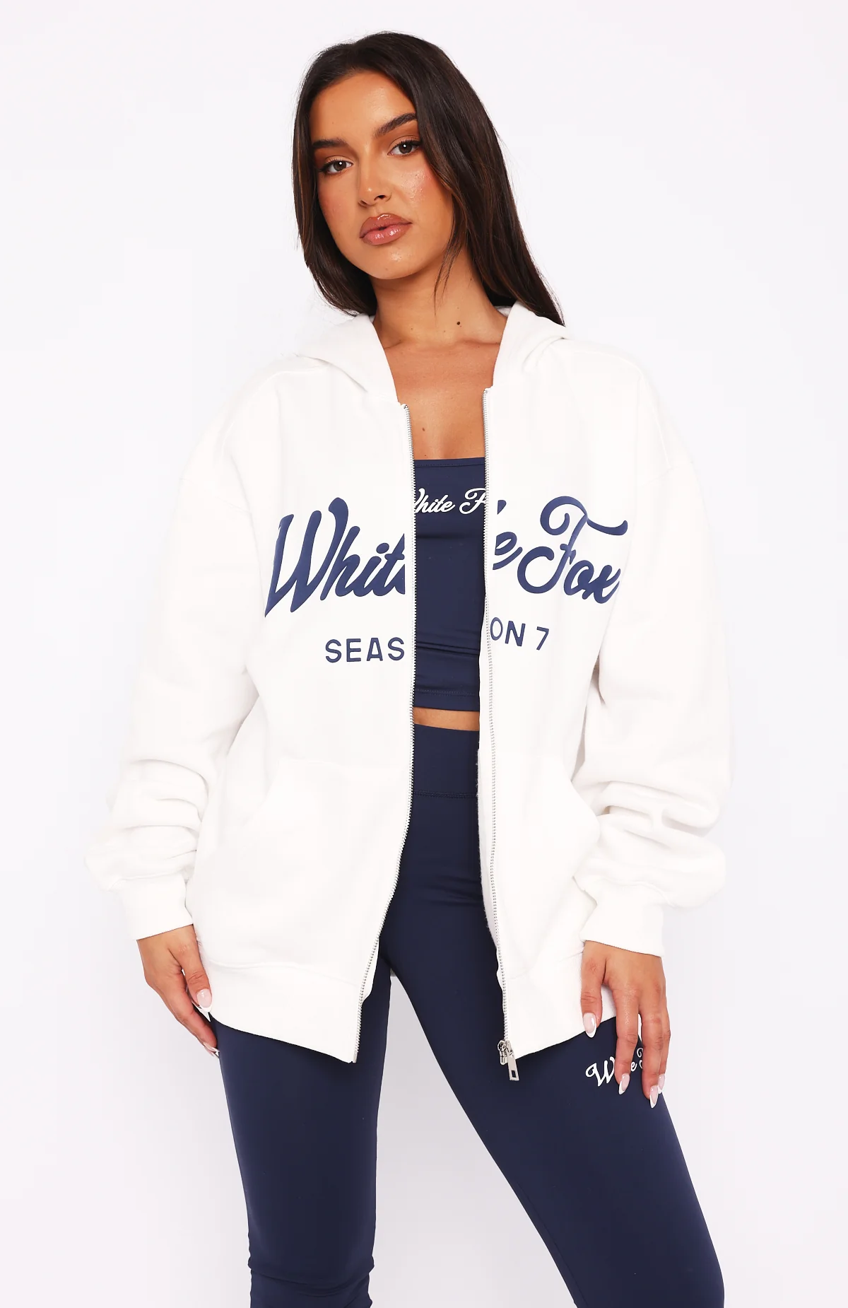 Season 7 Zip Front Hoodie Snow - Image 3