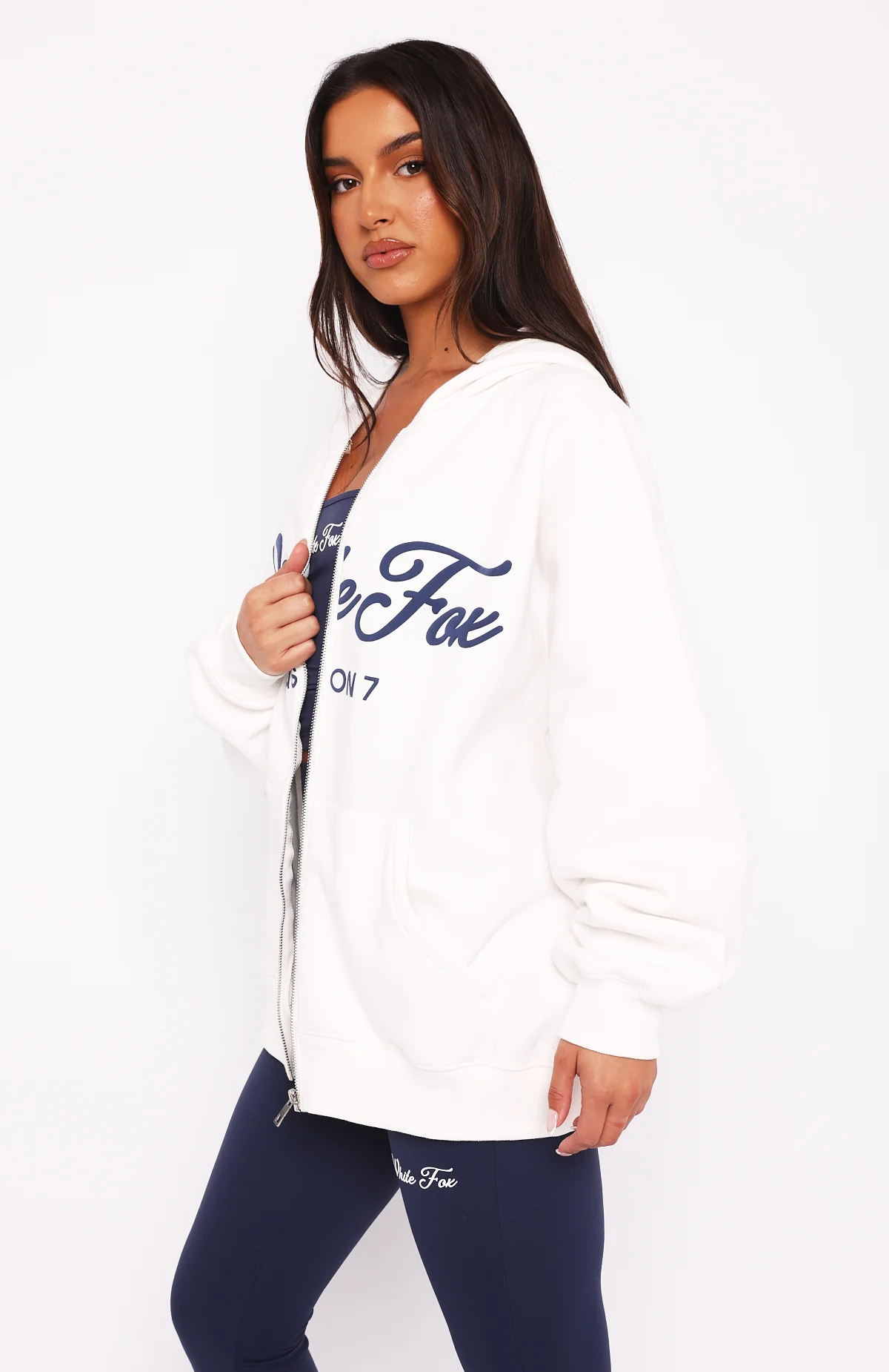 Season 7 Zip Front Hoodie Snow - Image 4