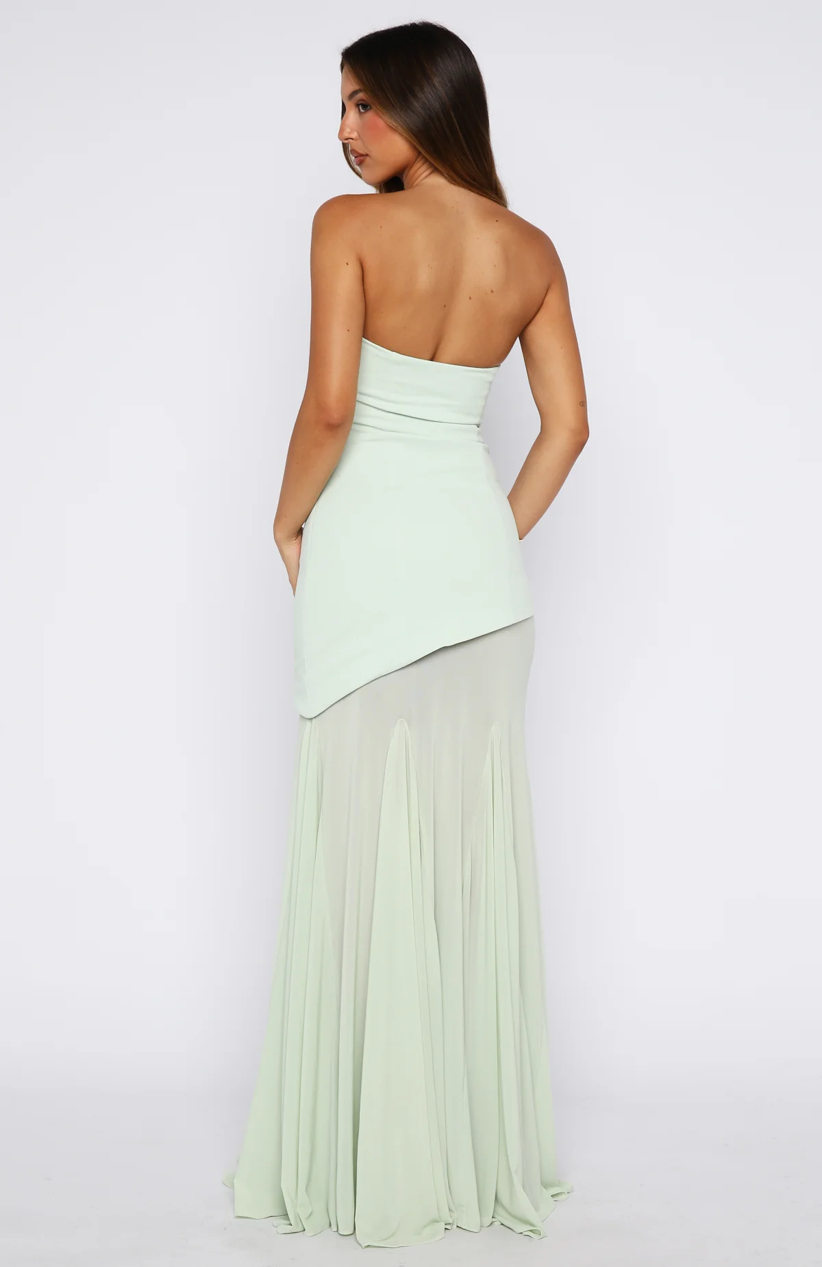 Sending My Best Strapless Maxi Dress Matcha - Image 4