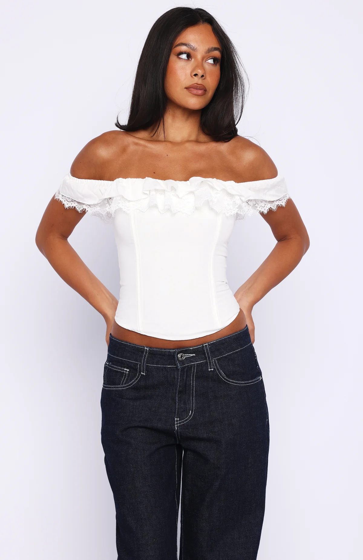 Shaking Things Up Strapless Bustier White - Image 2