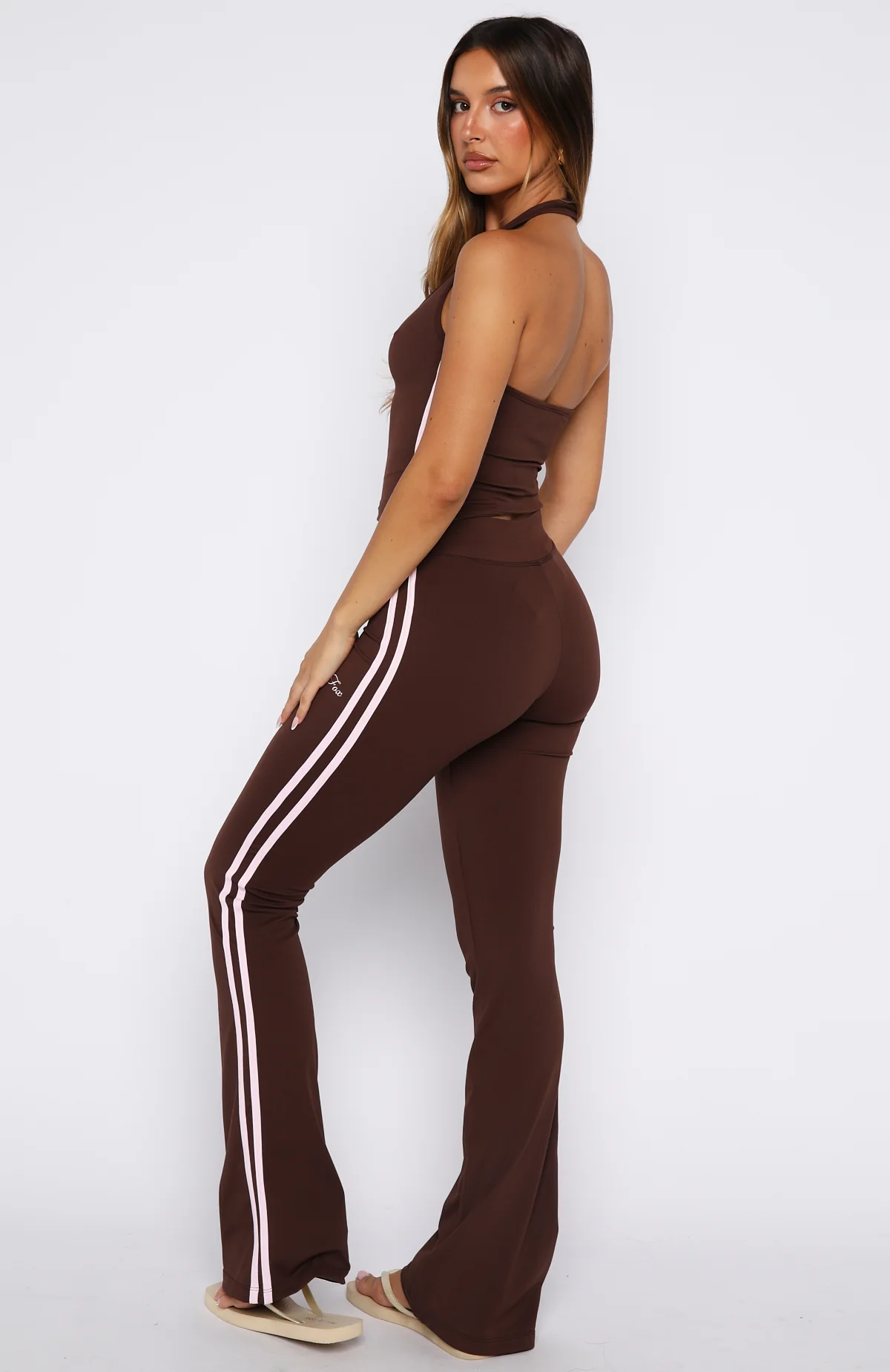 She Means Business Flare Pants Chocolate - Image 4