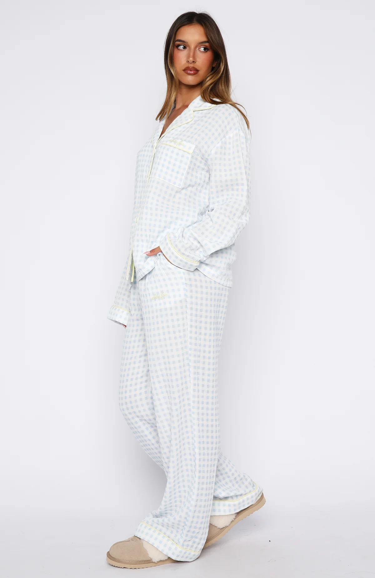She's Got This Pyjama Pants Sky Blue Gingham - Image 3