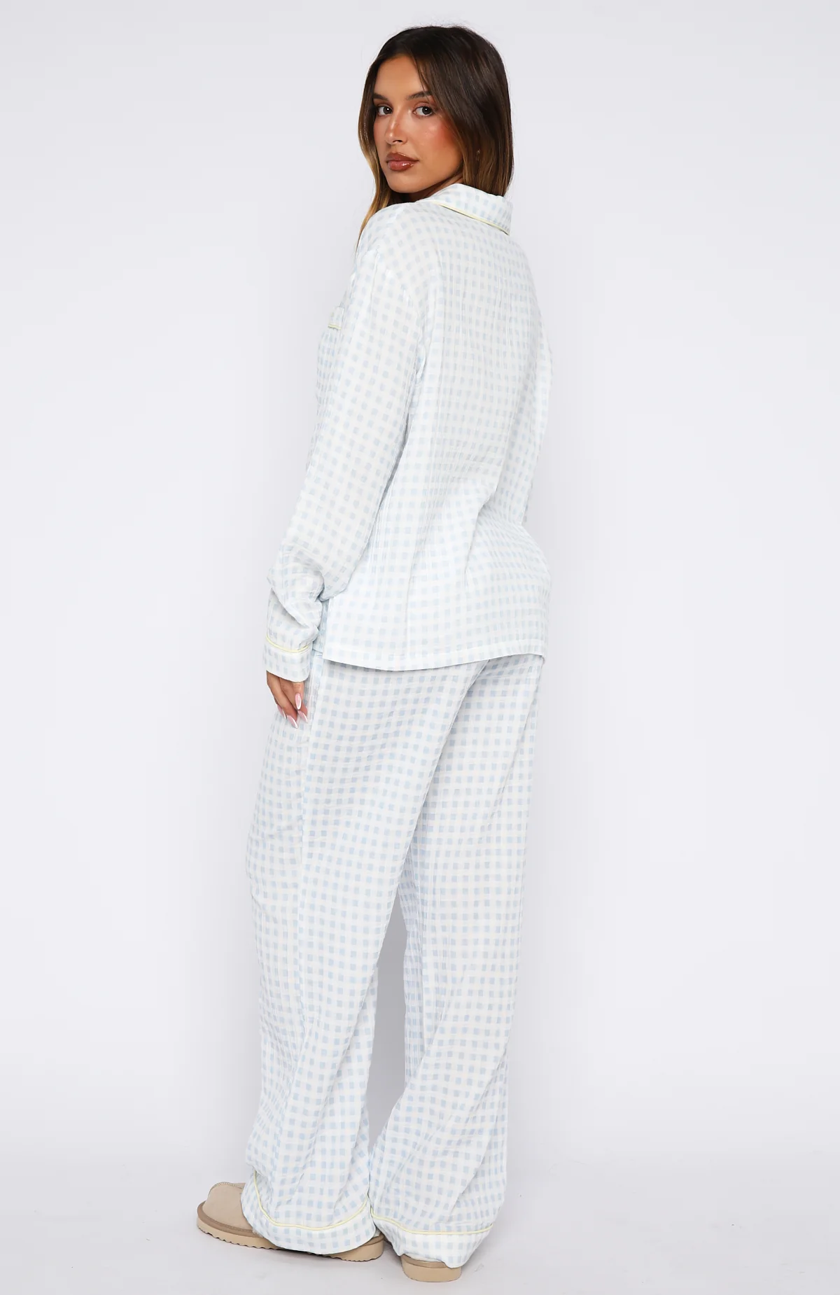 She's Got This Pyjama Pants Sky Blue Gingham - Image 4