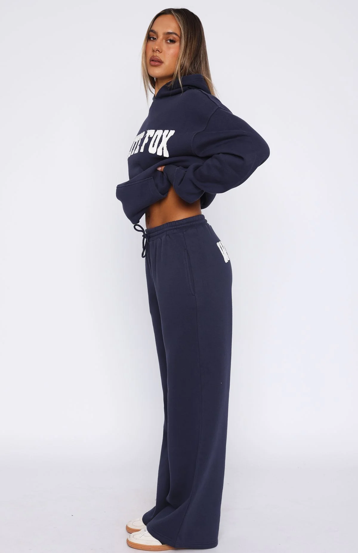 Shout It Out Wide Leg Sweatpants Navy - Image 3