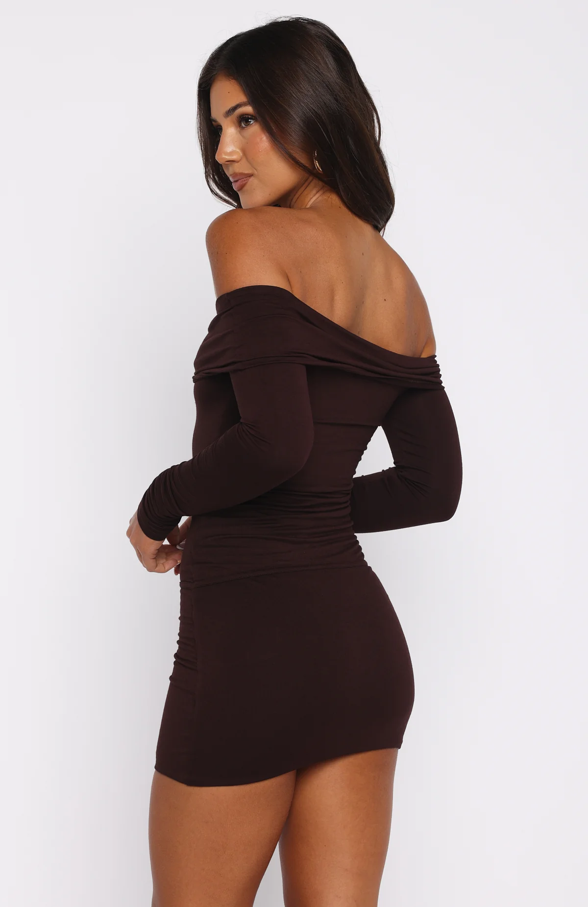 Show Me How Mini Dress Chocolate - Image 4