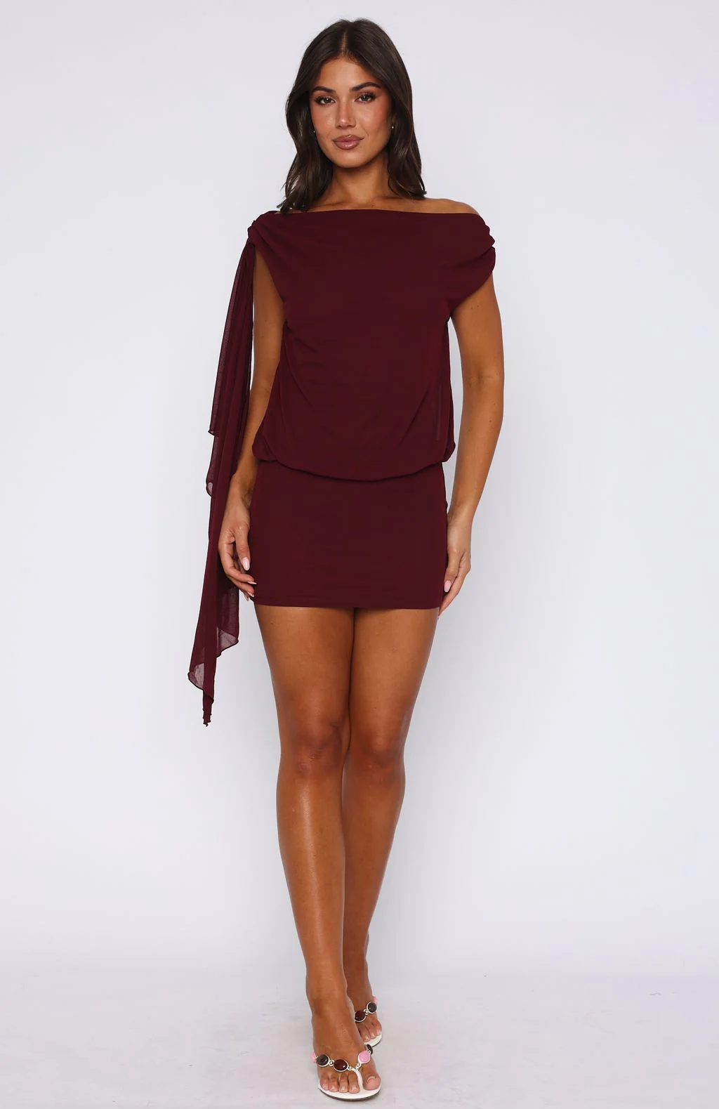 Sicilian Dreams Mini Dress Wine - Image 5