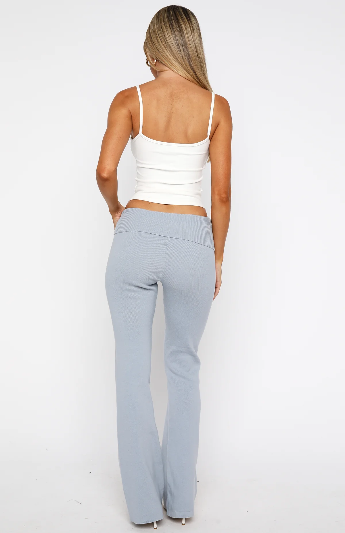 Silent Confessions Knit Pants Dusty Blue - Image 4