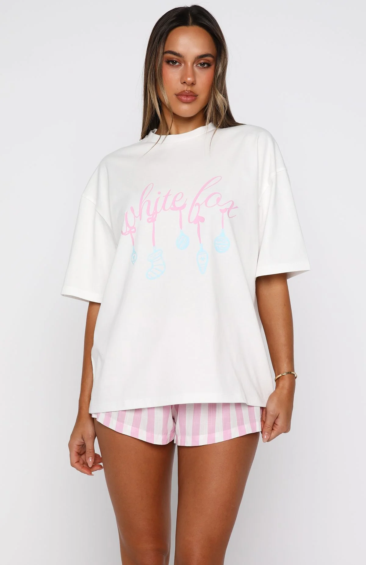 Silly Season Pyjama Oversized Tee White - Image 3