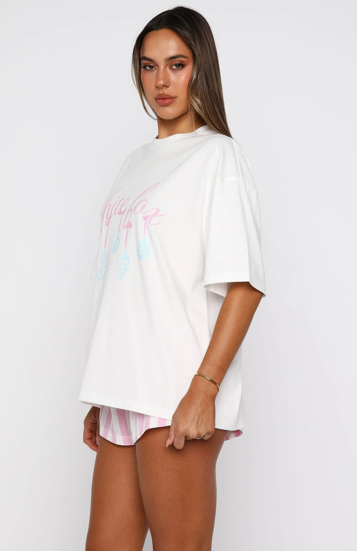 Silly Season Pyjama Oversized Tee White - Image 4