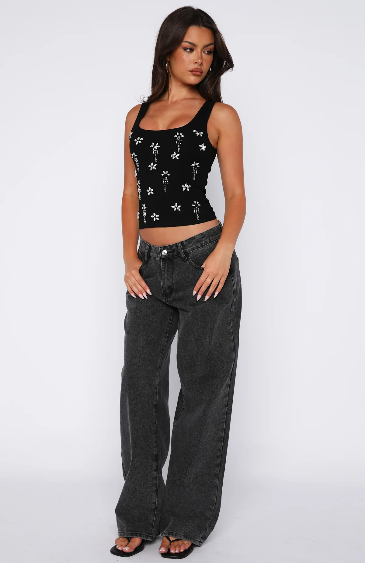 Sinful Embrace Rib Tank Black - Image 6