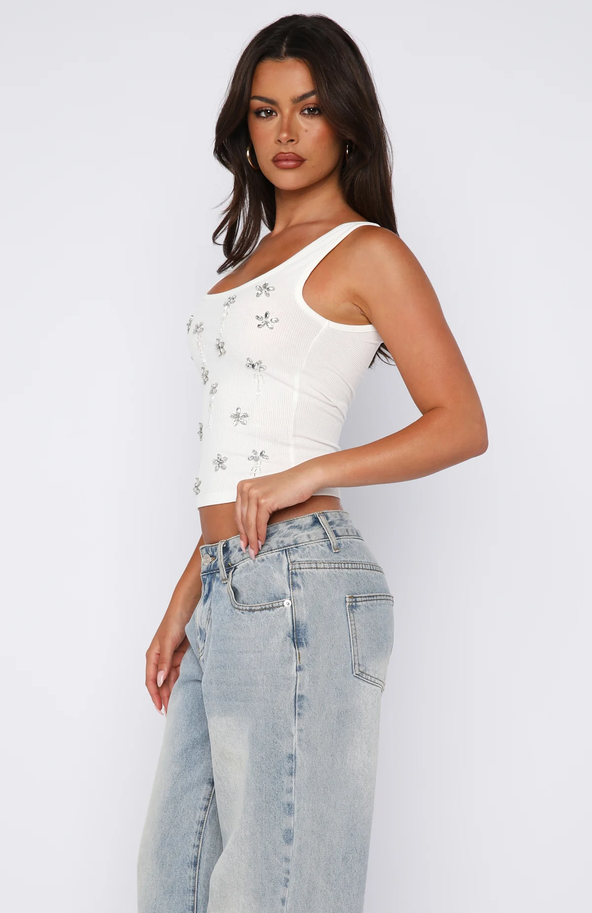 Sinful Embrace Rib Tank White - Image 3