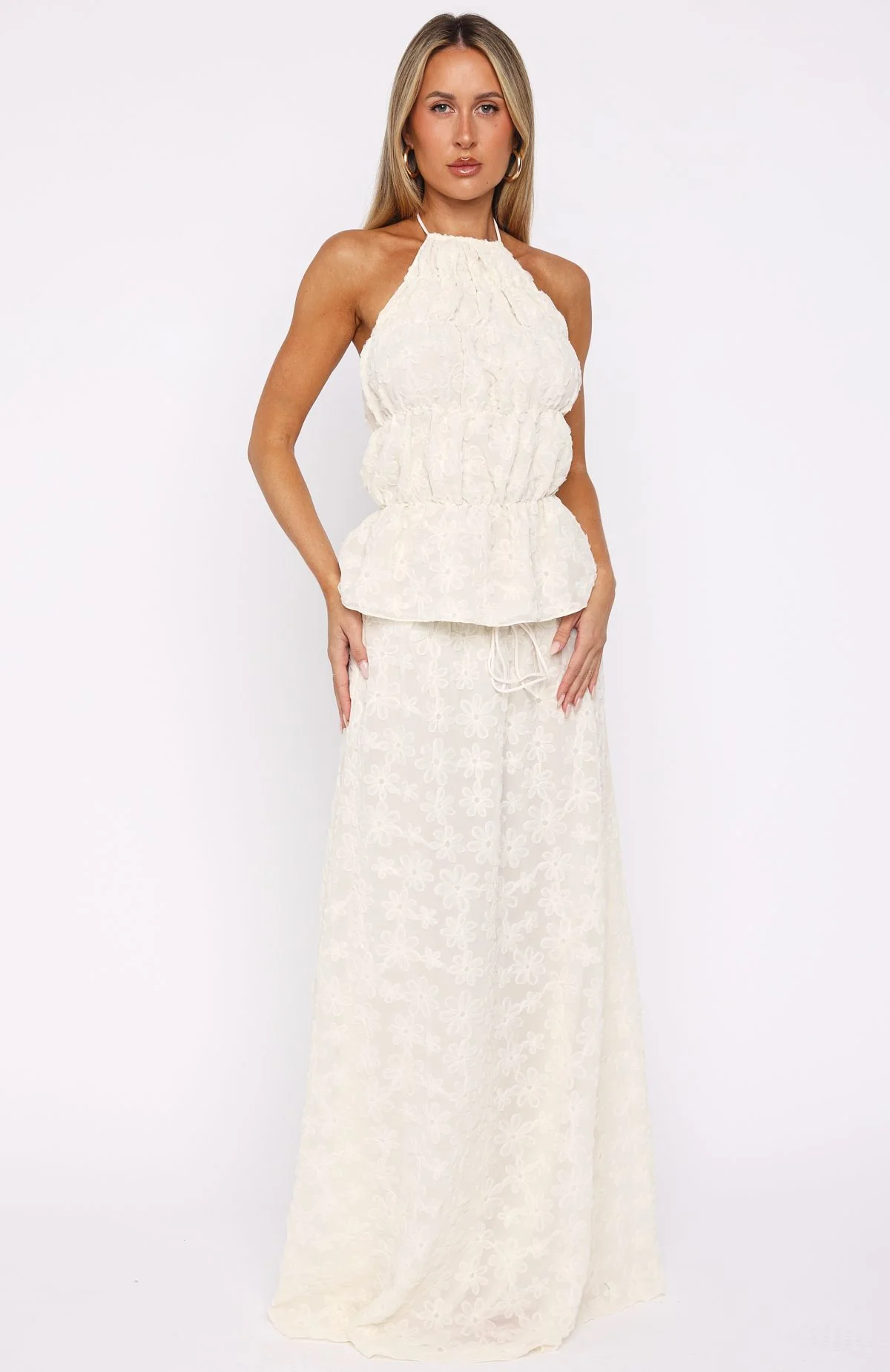 Slay Today Maxi Skirt Cream - Image 2