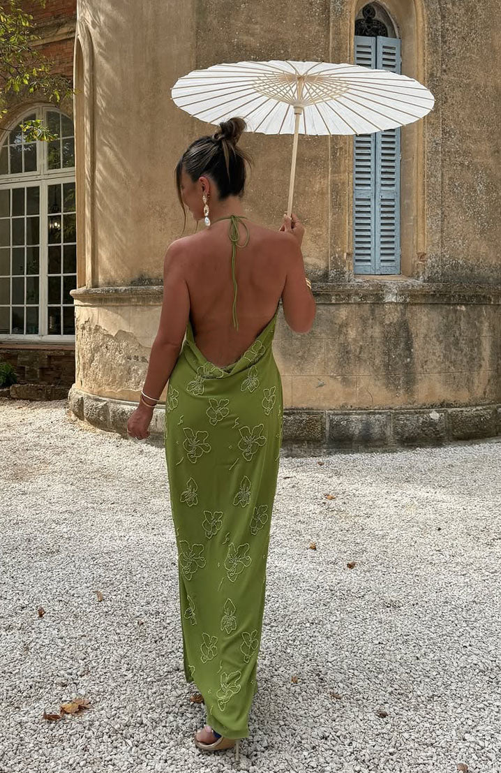 Slow Dancer Beaded Maxi Dress Green Tea - Image 9