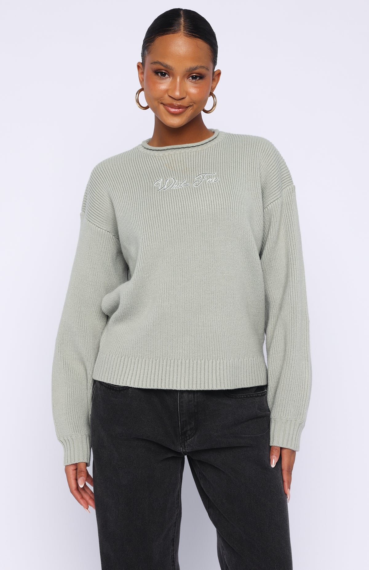 Snow Dreams Knit Sweater Sage - Image 2