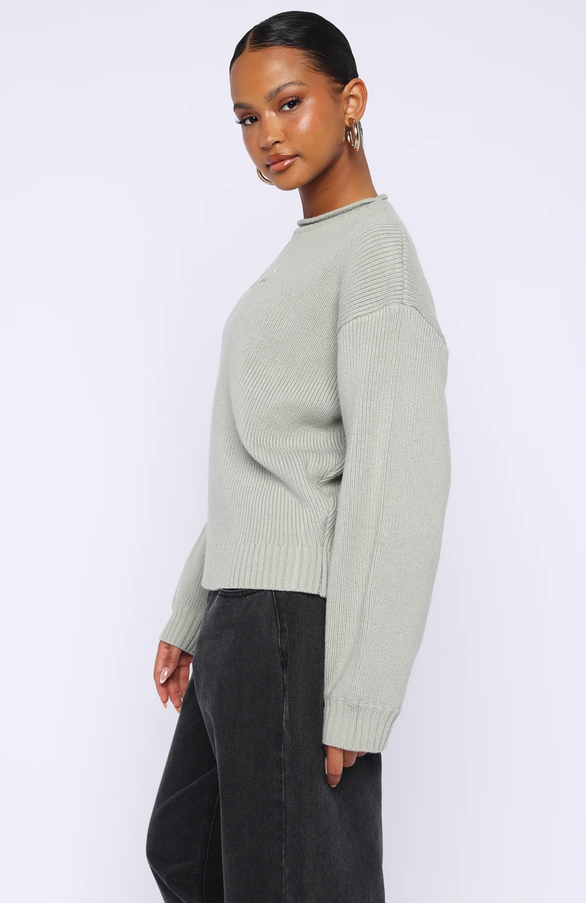 Snow Dreams Knit Sweater Sage - Image 3