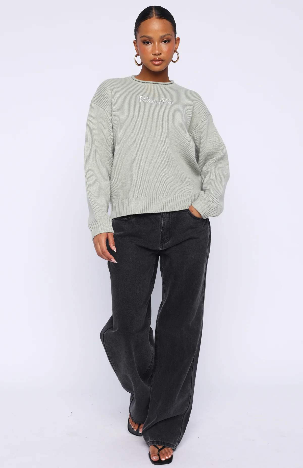 Snow Dreams Knit Sweater Sage - Image 5