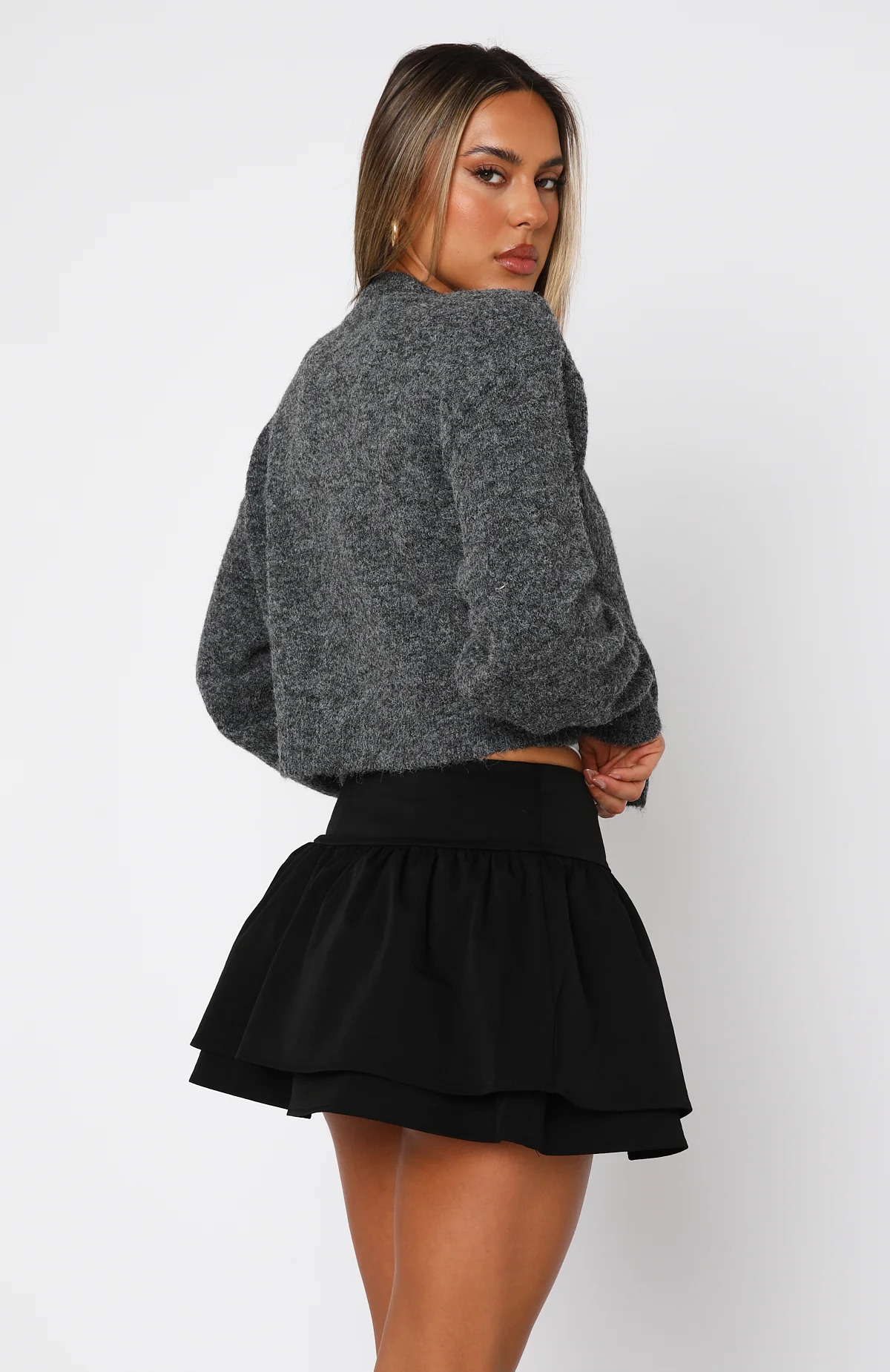 So Attracted Mini Skirt Black - Image 4