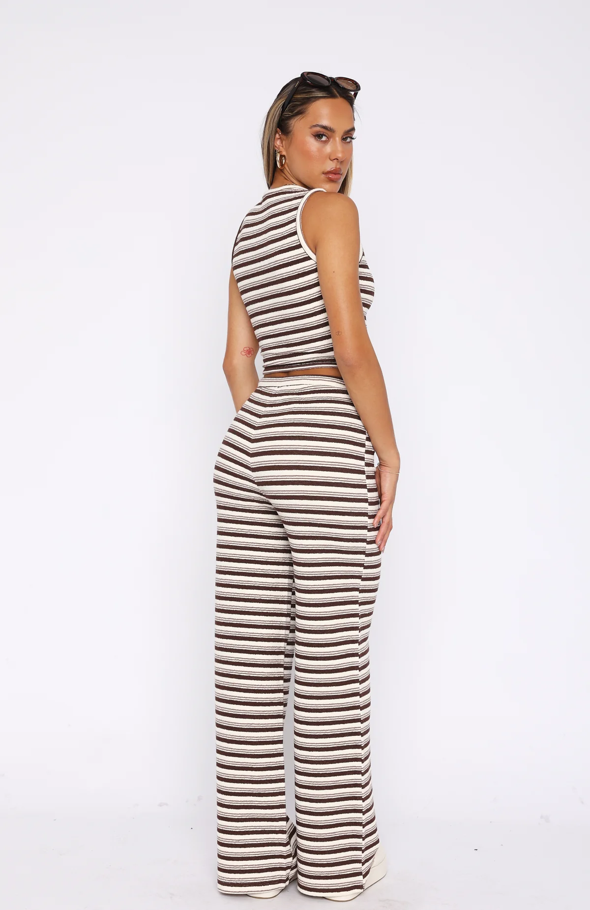 So Much Drama Striped Pants Brown - Image 4