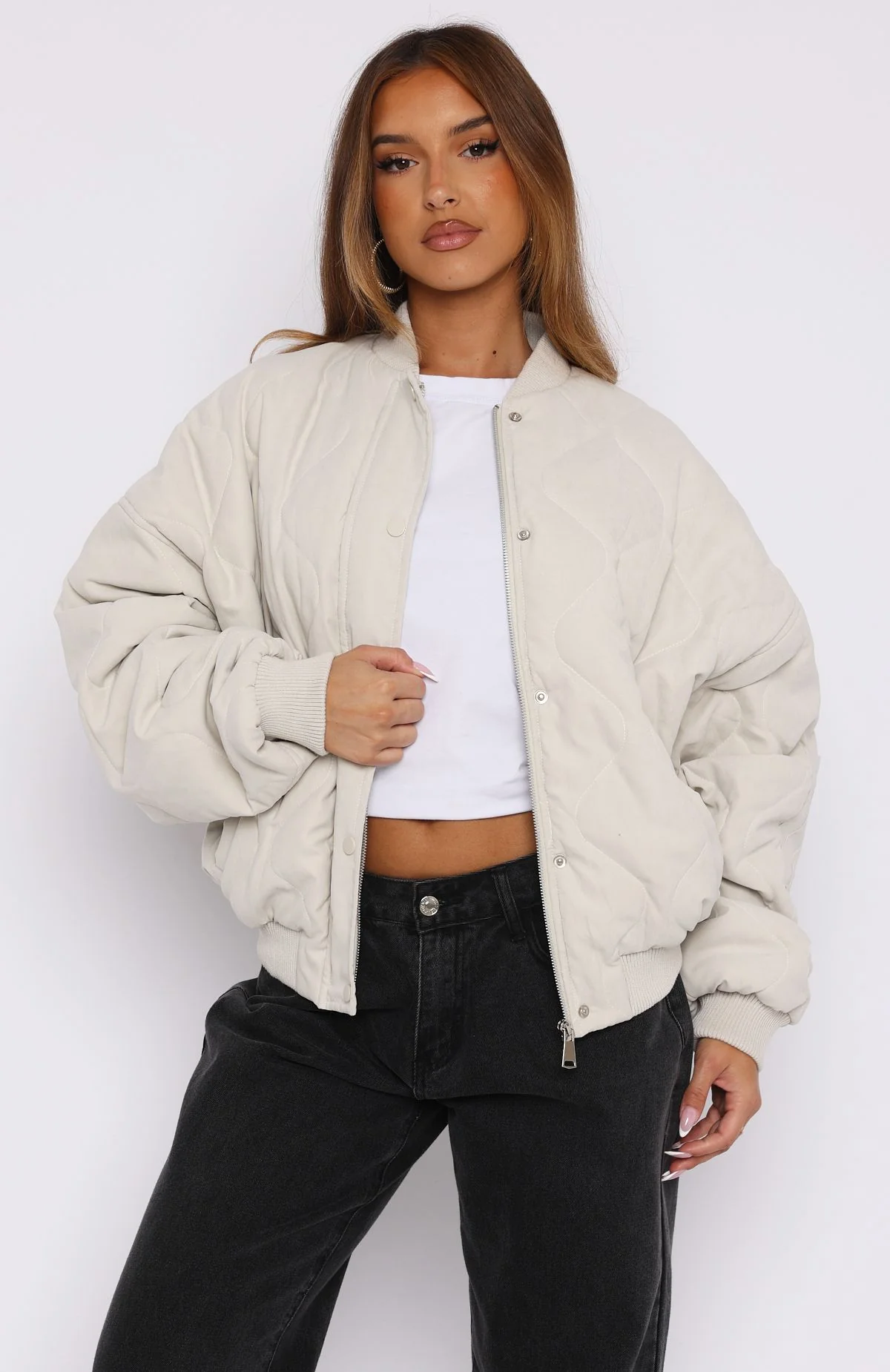 Soft Love Bomber Jacket Beige - Image 2