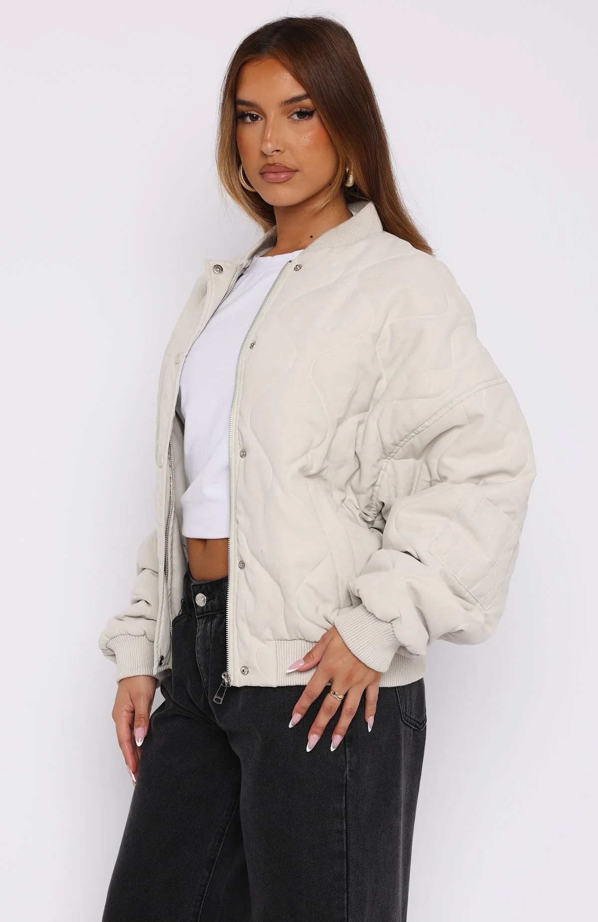 Soft Love Bomber Jacket Beige - Image 3