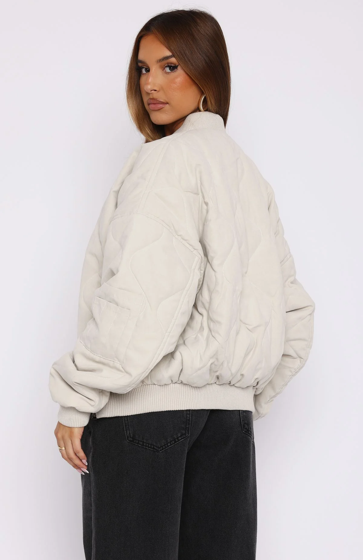 Soft Love Bomber Jacket Beige - Image 4