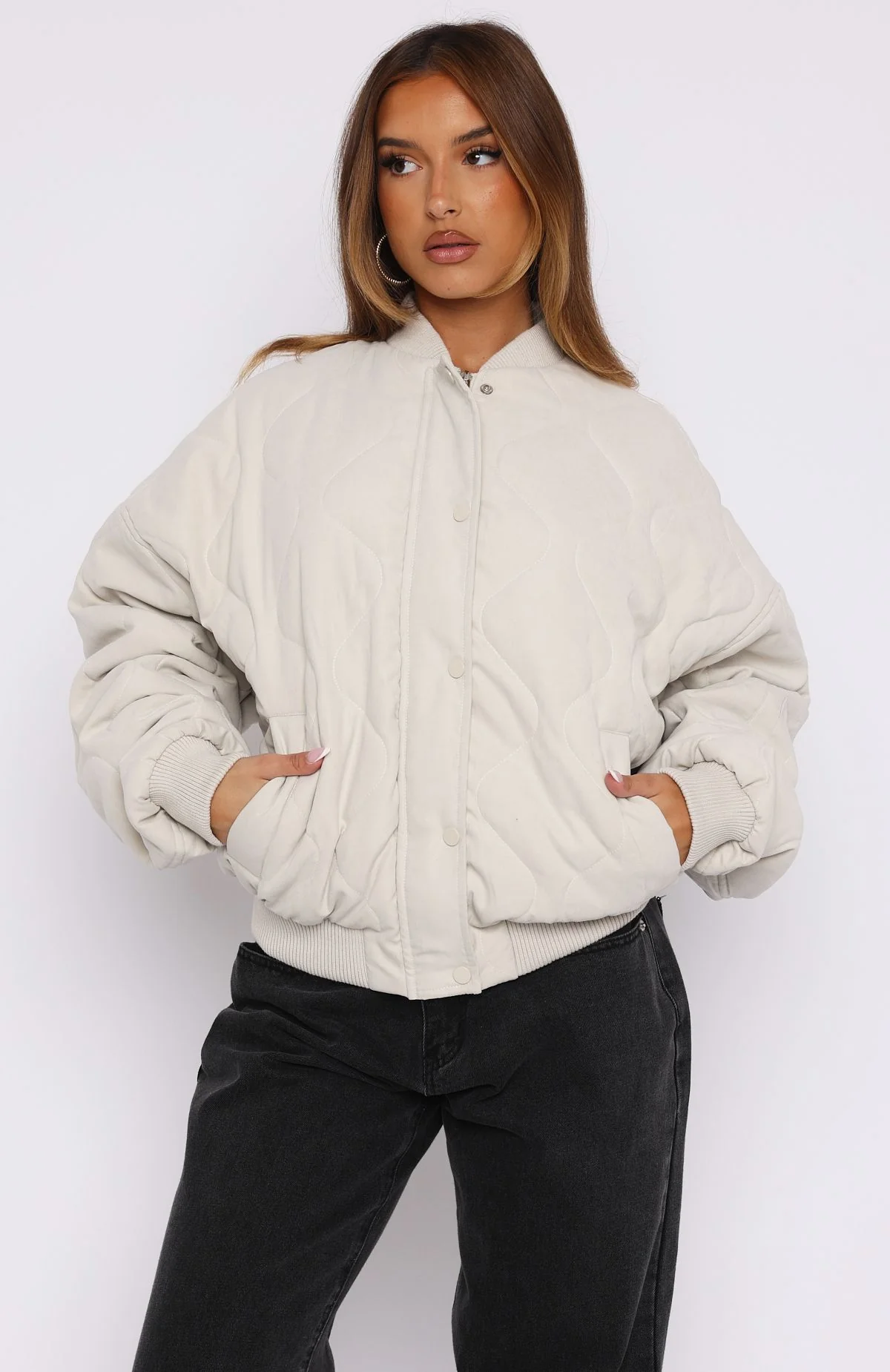 Soft Love Bomber Jacket Beige - Image 5