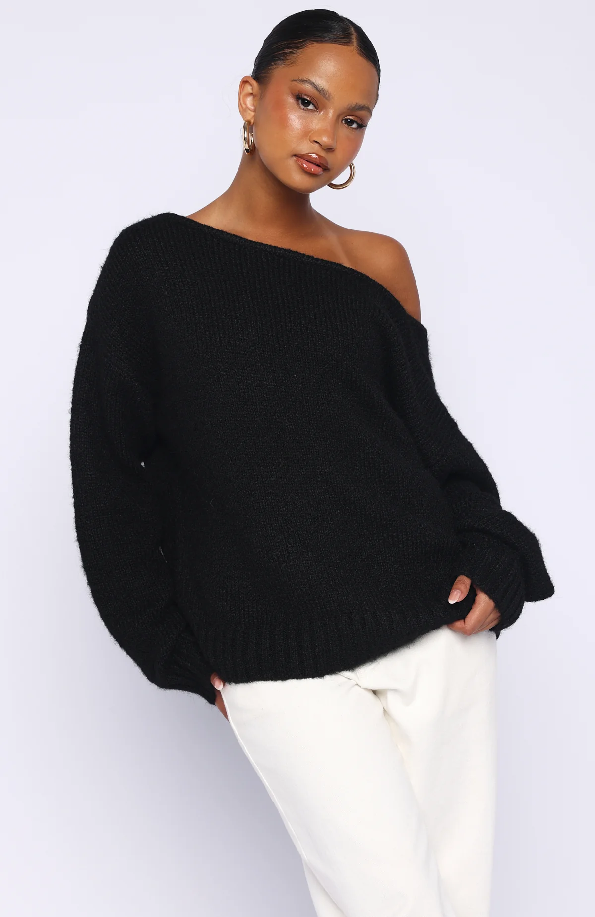 Softer Love Knit Sweater Black - Image 3