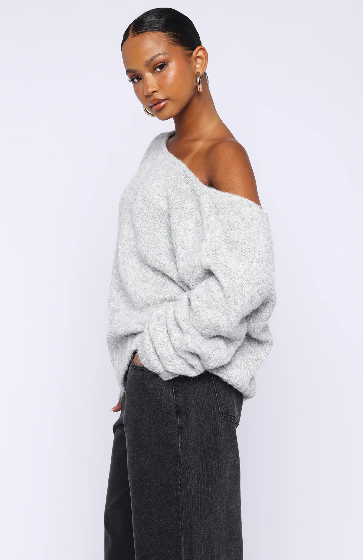 Softer Love Knit Sweater Grey Marle - Image 4